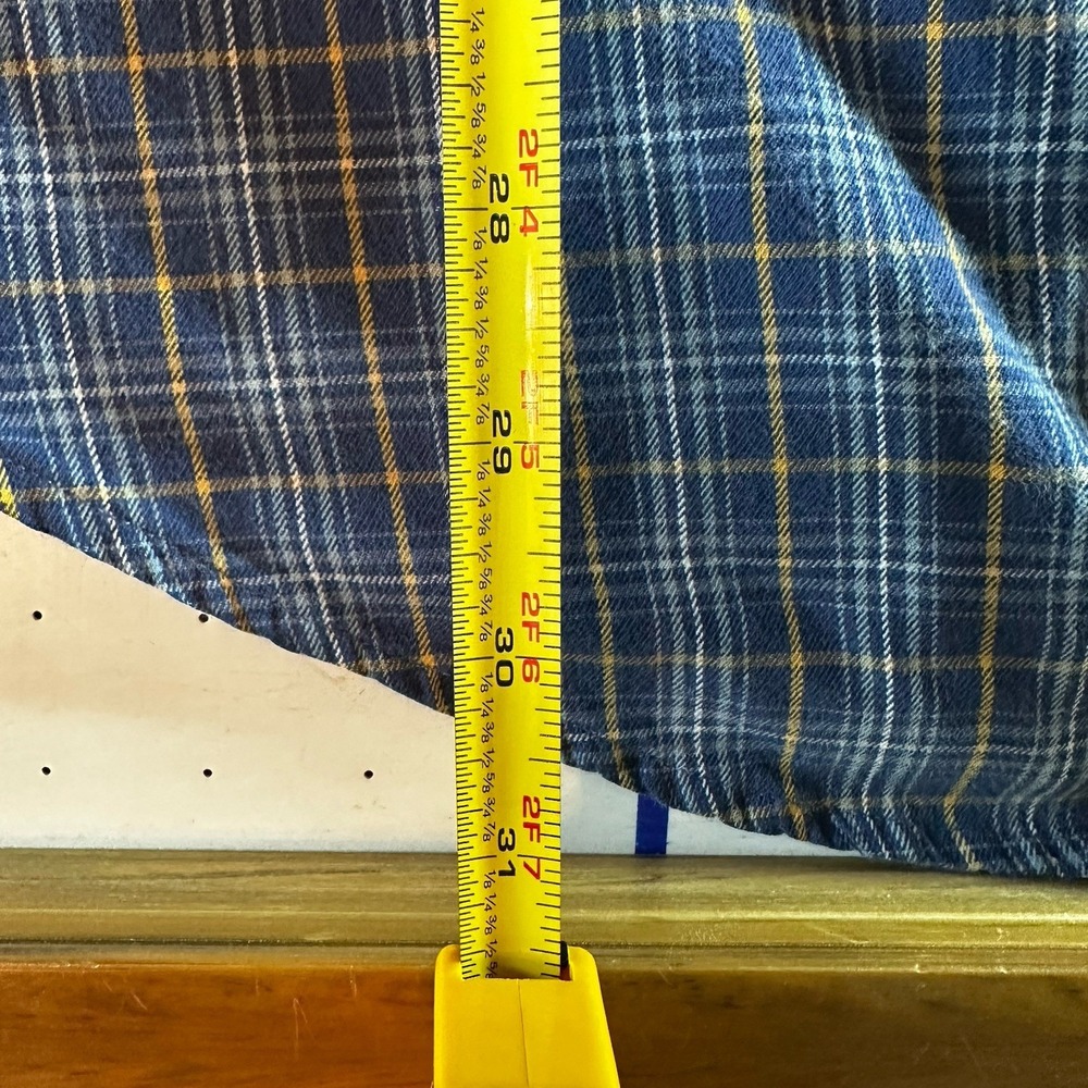 Ralph Lauren Jeans Co Button Down Flannel XXL Blue Yellow Plaid Shirt Excellent - Picture 8 of 10
